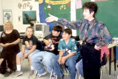 Dr. Radd at the Invitational Education Programs for Carlsbad Schools, working with a group of 4th grade students.