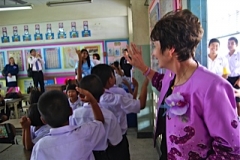 Dr. Radd visits classes to see Invitational Education in practice.