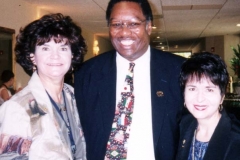 Dr. Radd with Dr. Kate Asbill, workshop presenter, and Dr. Thomas Moore, keynote speaker.