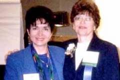 Nebraska Municipal Schools Clerks. 1999. Dr. Radd with Dr. Alice Schumaker, UNO Professor Colleague and Coordinator Director of Clerks School.