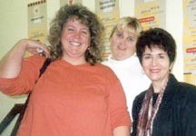 Dr. Radd and Principal, Donna Gilcher, with new staff member at training workshop at Elyria Alternative Middle School. Her workshop was Guidance and Education for the New Millennium: A Guidance System Approach. Elyria, Ohio. October 2001.